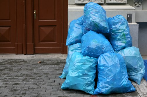 Different types of business waste being sorted
